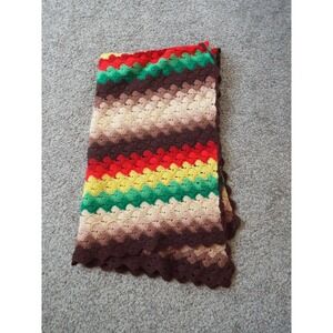 #11 - Afghan Crochet Blanket Multicolored 59"L x 36"W